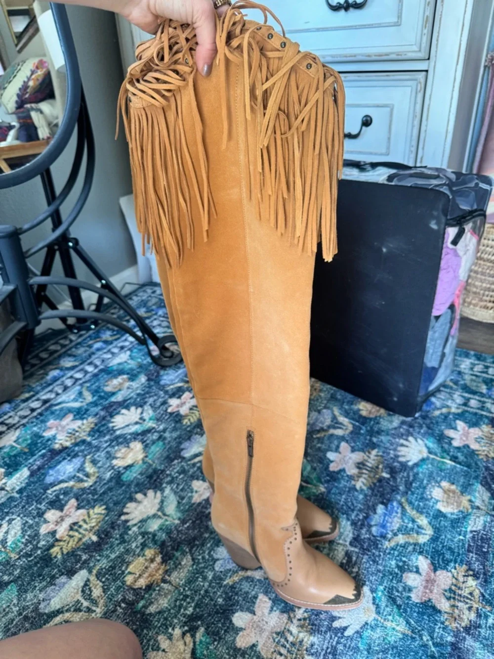 Spell Fringe Over-the-Knee Women's Boots - Tan - Picture 7 of 11